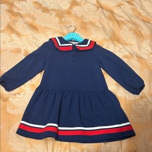 Mini Boden Blue Dress with Red and White Trim/ Sailor Dress